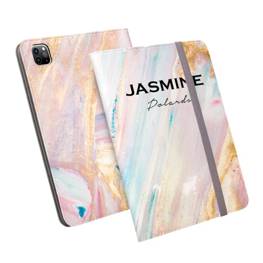 Personalised Blush Marble Name Ipad Pro Case - Ipad Pro 11" (3rd Gen 2021)