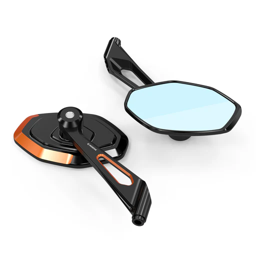 Convex Rear View Mirrors Kit For Harley Softail Deluxe Slim Fat Boy Heritage Classic - Black