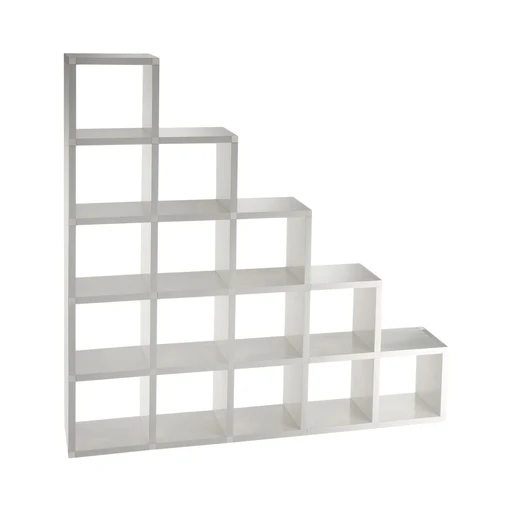 Modular Bookshelf - 15 Shelves - White/black/red