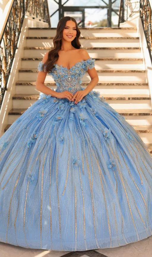 Quinceanera Dress 54226 By Amarra - Sky Blue/10