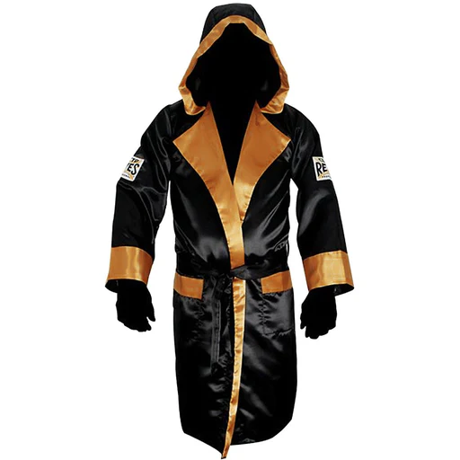 Cleto Reyes Satin Boxing Robe With Hood - Black