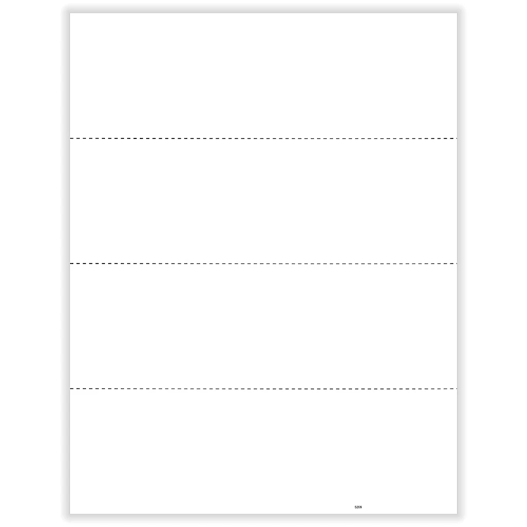W-2 Blank Tax Forms, 4-up Horizontal Format With Backer Instructions, 8-1/2" X 11", Pack Of 50 Forms