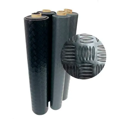 Rubber-cal "diamond-grip" Pvc Flooring - 2mm X 4ft X 11ft Rolls - Dark Gray