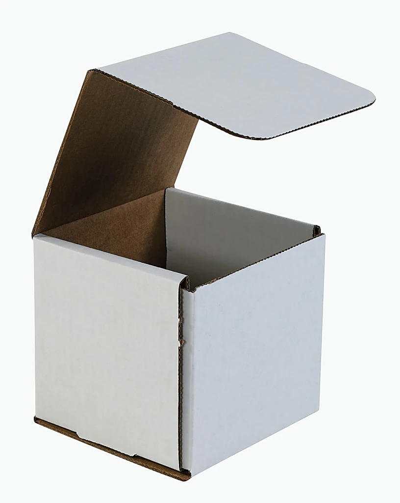 Partners Brand White Corrugated Mailers, 5" X 5" X 5", Pack Of 50