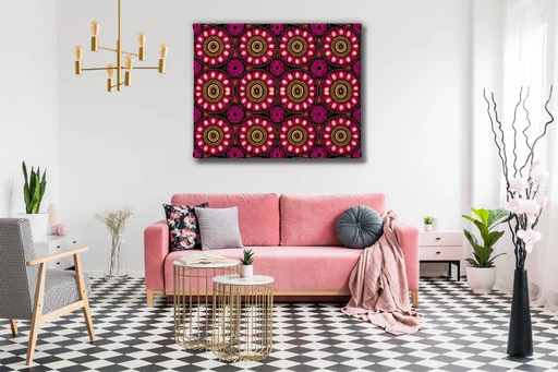 Pink Ankara Canvas Print Wall Art - 76x102cm (30x40")