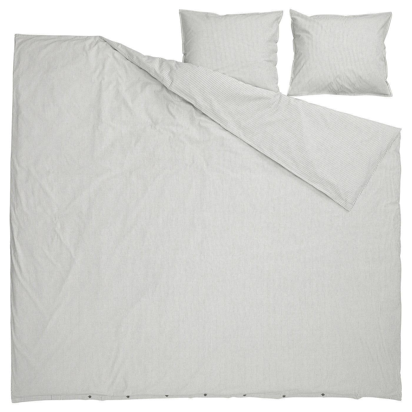 Solfibbla Duvet Cover And 2 Pillowcases Grey White/stripe 200x200/50x60 Cm