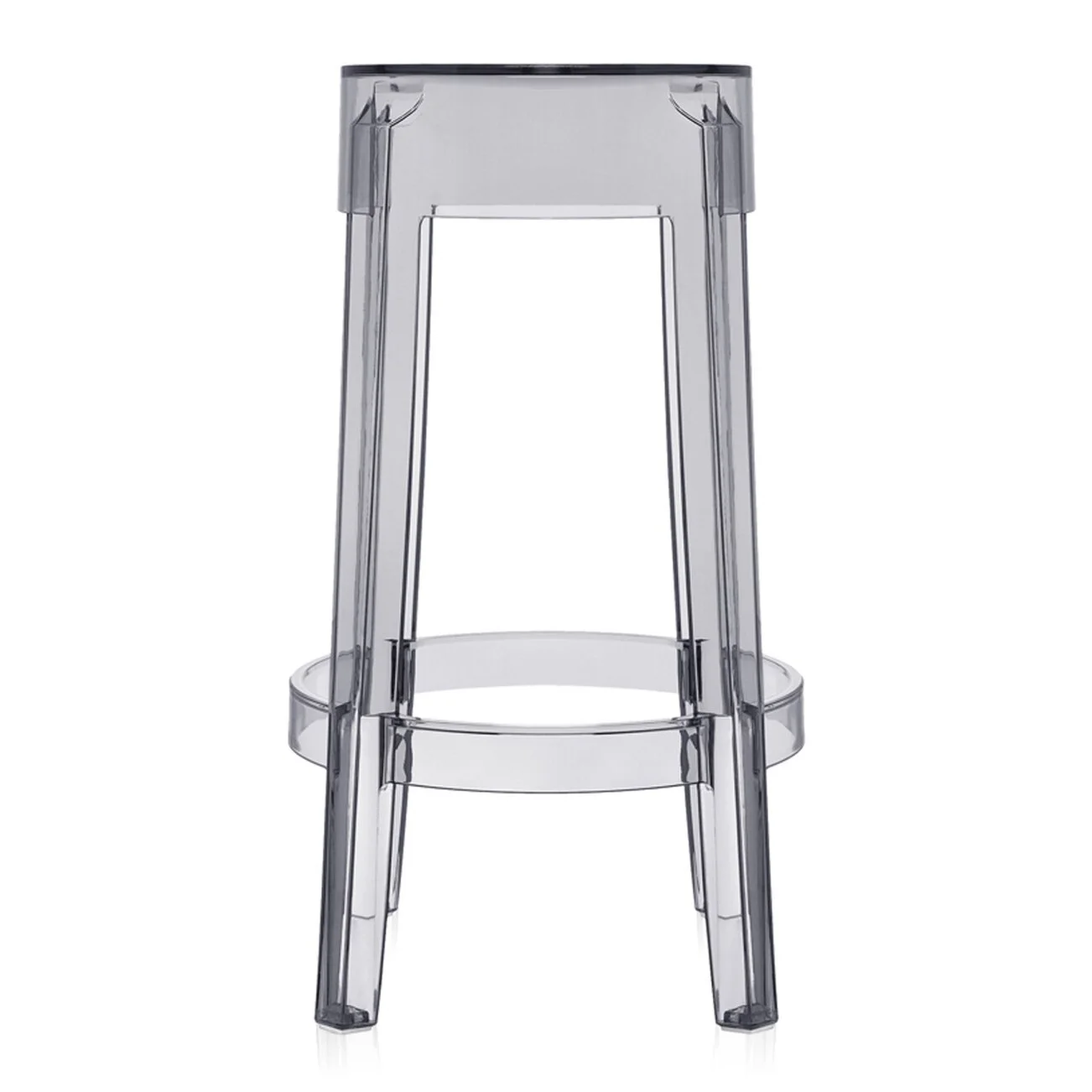 Kartell Stools Charles Ghost 65 Cm (2 Stools) Smoke Grey