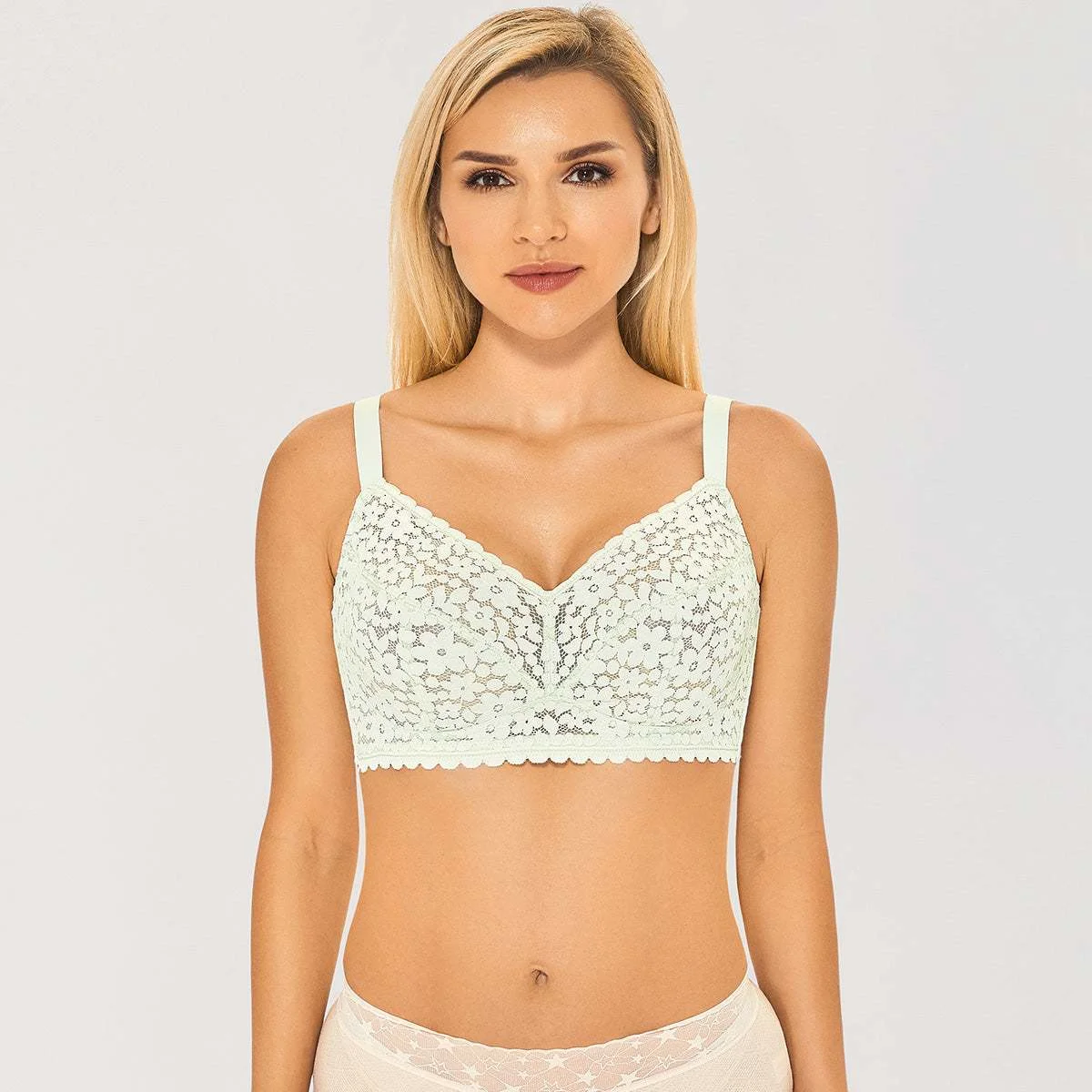 Floral Lace Wireless Minimizer Bra