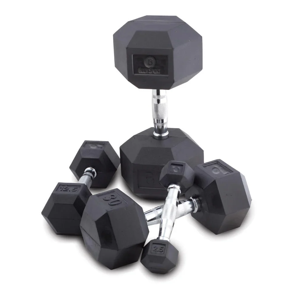 Bodysport® Rubber Encased Hex Dumbbells For Strength Training - 2.5 Lb.