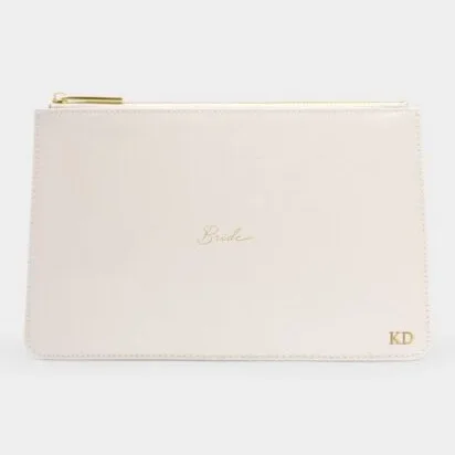 Bridal Sentiment Pouch Bride Pearlescent White