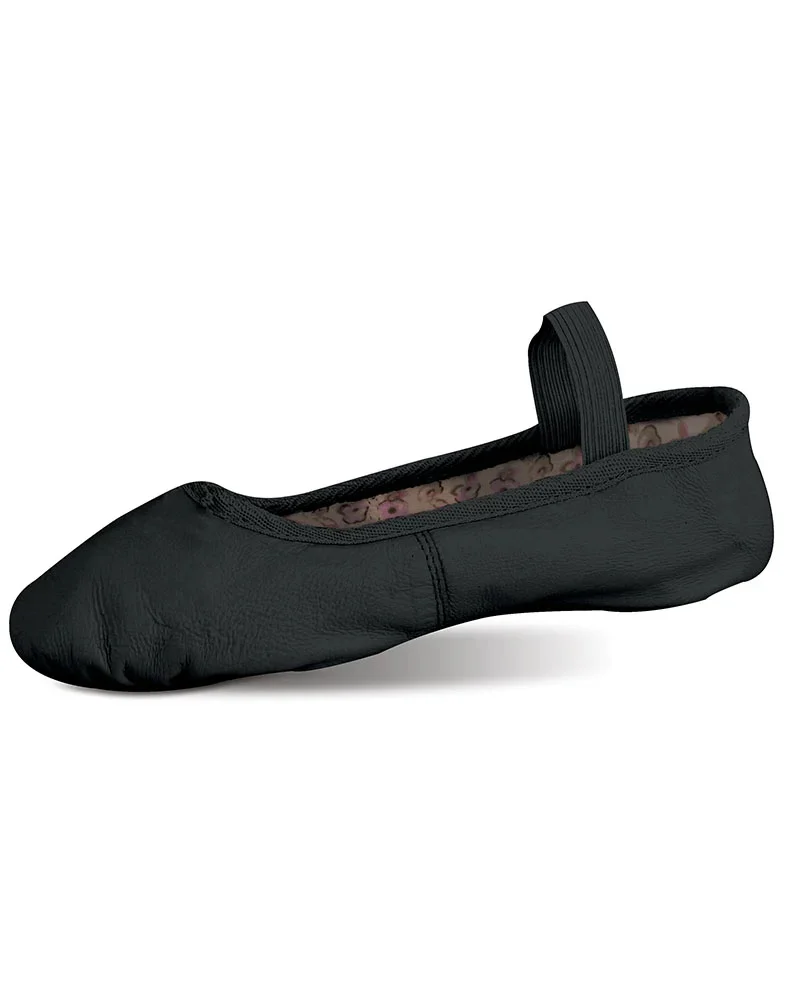 Kids Student Full Sole Leather Ballet Shoe - Black