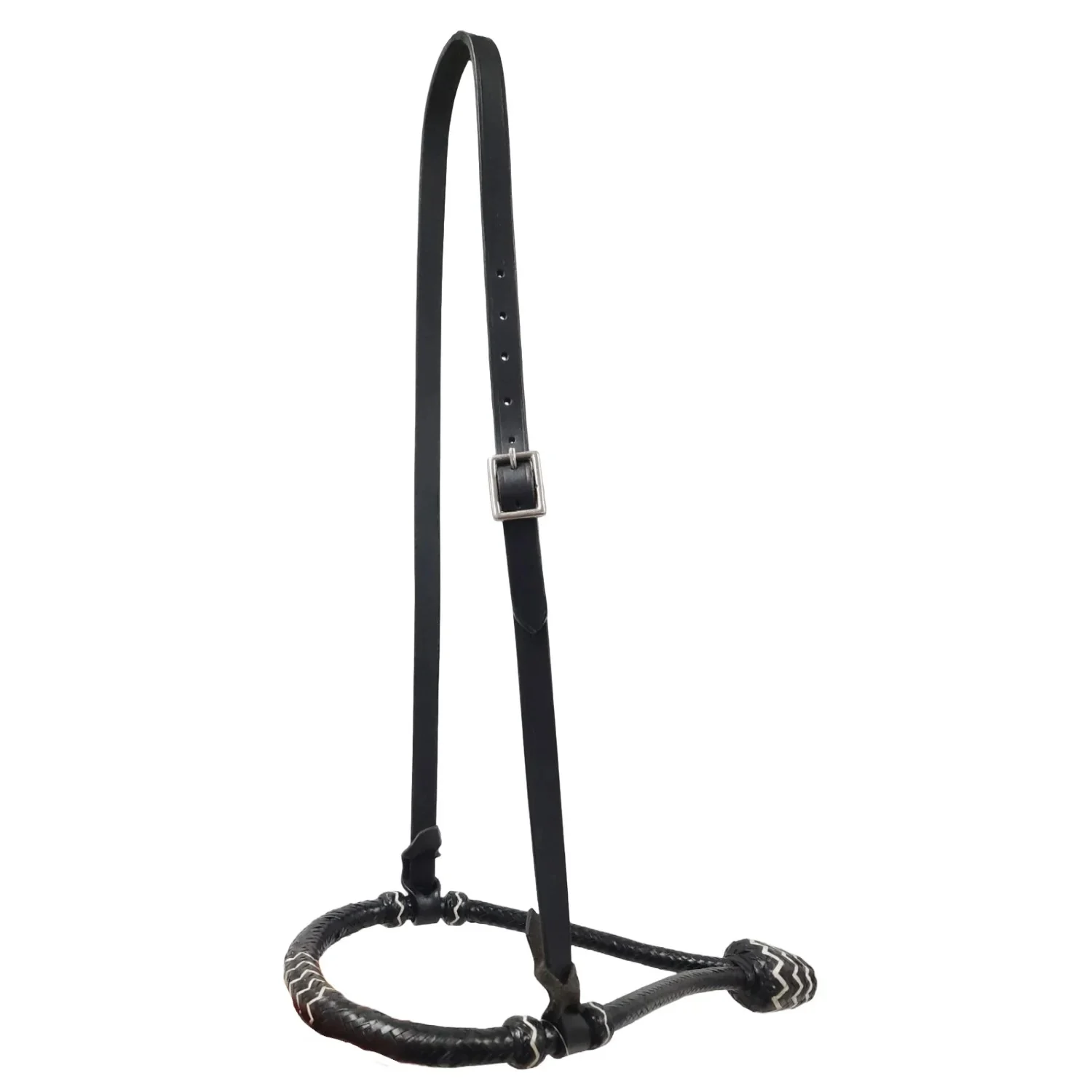 Tahoe 5/8" Natural Rawhide Braided Bosal With Rawhide Core & Leather Hanger Versatile Horse Training Gear With Classic Design & Comfortable Fit Black / Tan