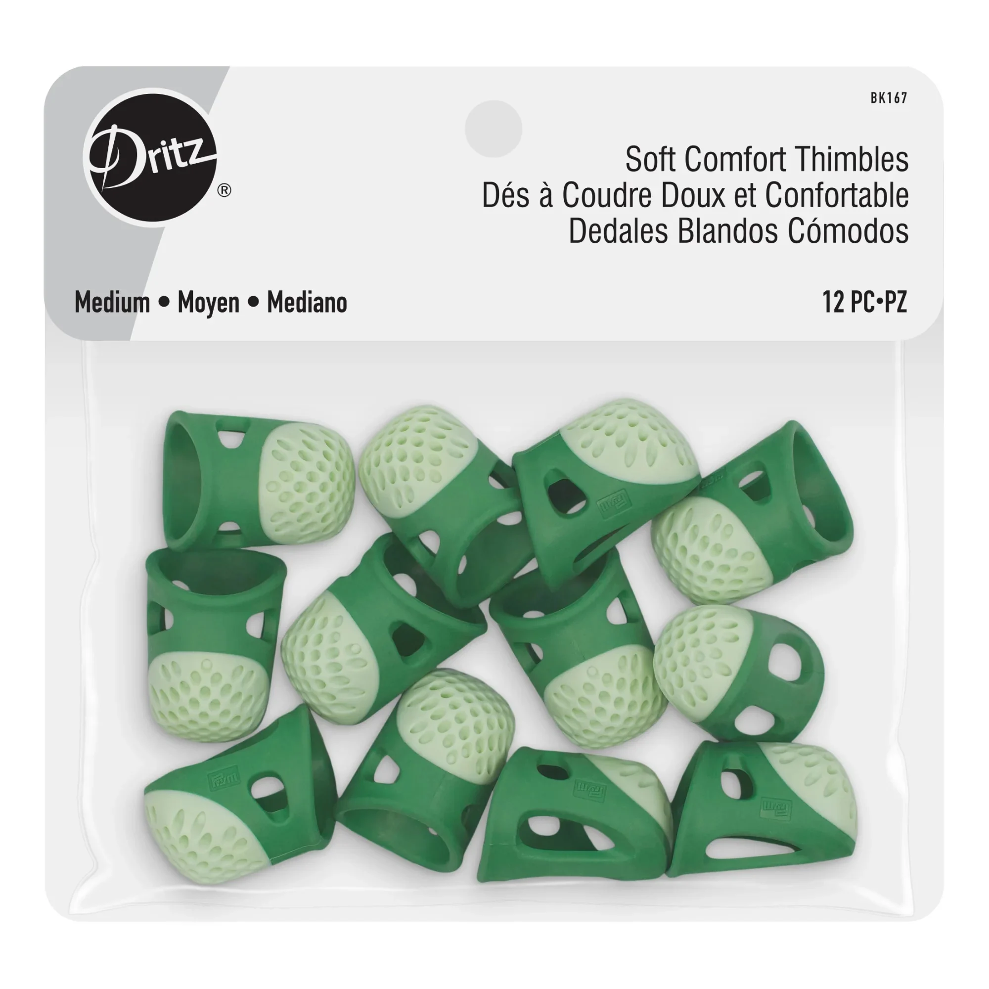 Soft Comfort Thimbles, Medium, 12 Pc