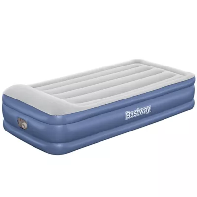 Bestway Tritech Air Mattress Twin 18 In. With Built-in Ac Pump And Antimicrobial Coating