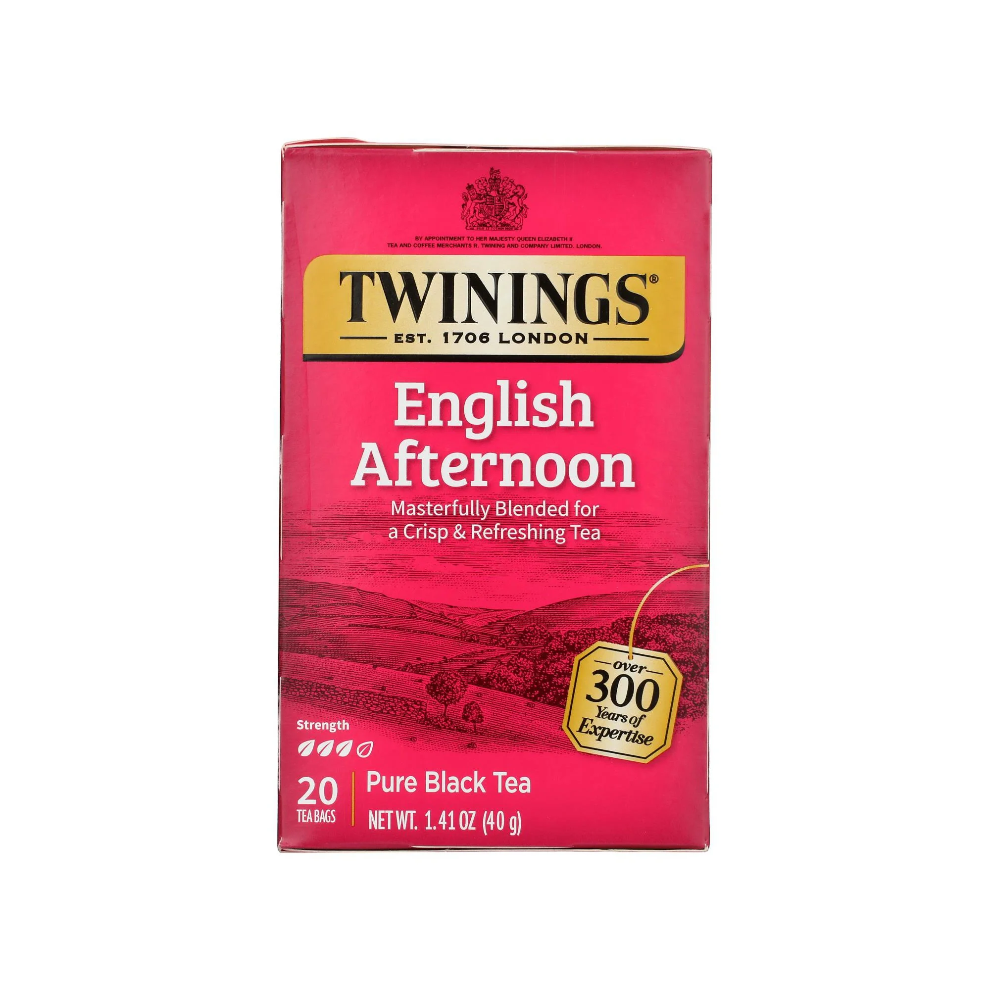 Twinings English Afternoon 100% Pure Black Tea - Case Of 6 Boxes/20 Bags
