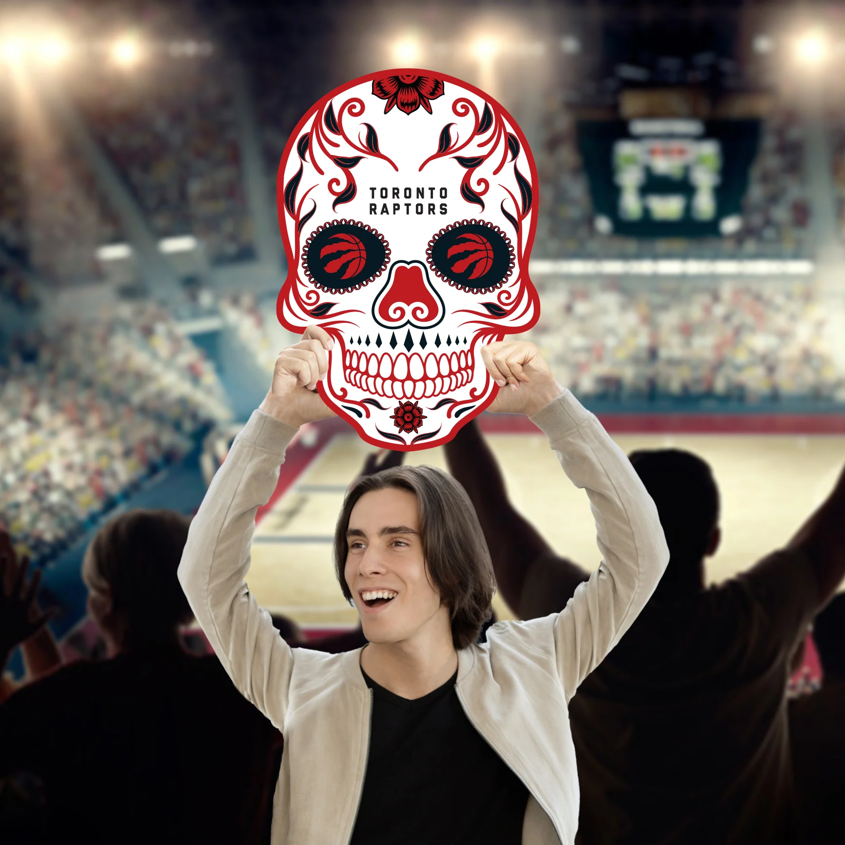 Skull Logo - Big Head - Official Nba - Toronto Raptors - Foam Core Cutout - 15"w X 23"h