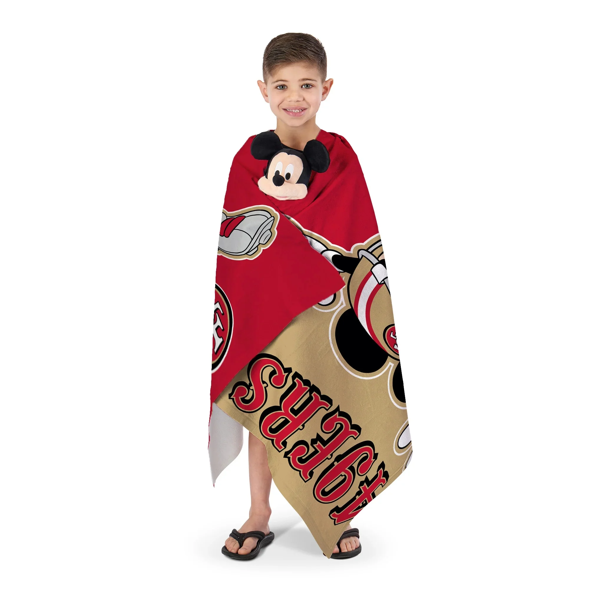 Disney Nfl San Francisco 49ers Mickey Splash Hugger Beach Towel Set