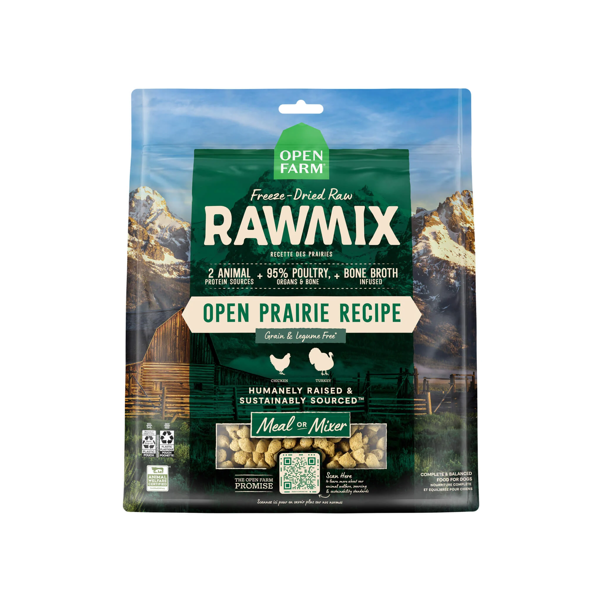 Open Farm Grain Free Freeze Dried Rawmix Morsels Dog Food - Prairie