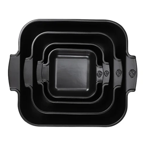 Appolia Quadratische Auflaufform Aus Keramik, Satin-schwarz, 36 Cm