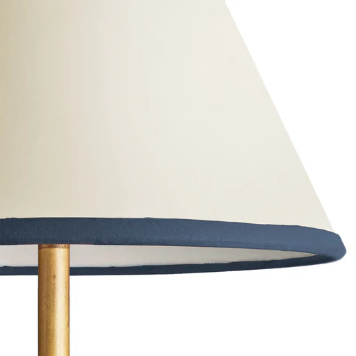 8 Inch Empire Shade For Cordless Lamps In Top N Tail Cream Card With Navy Blue Tape
