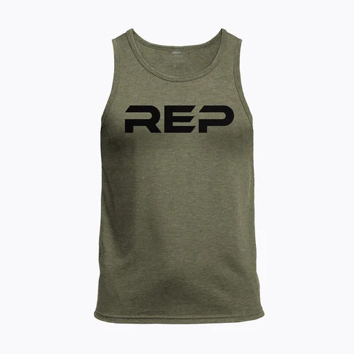Men's Daily Driver Tri-blend Tank - Heather Olive/black