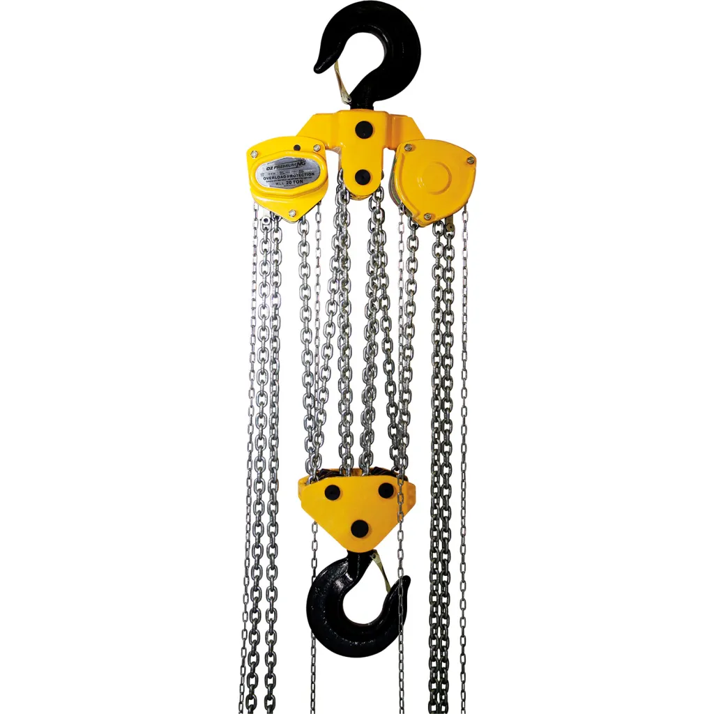 Oz Lifting Products Manual Chain Hoist W/ Overload Protection, 20 Ton Capacity, 15' Lift