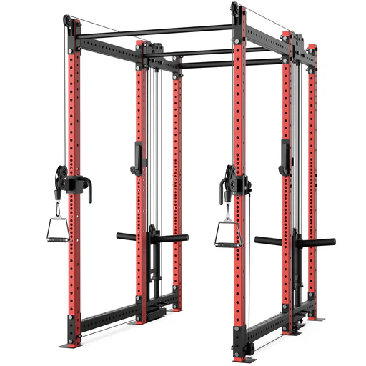 Synergee 2300 Series Power Cage With Plate Loaded Cable Cross Overs - Red/36"/24"