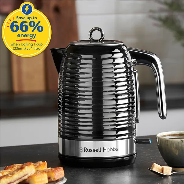 Inspire Black & Chrome 1.7l Electric Kettle – Russell Hobbs