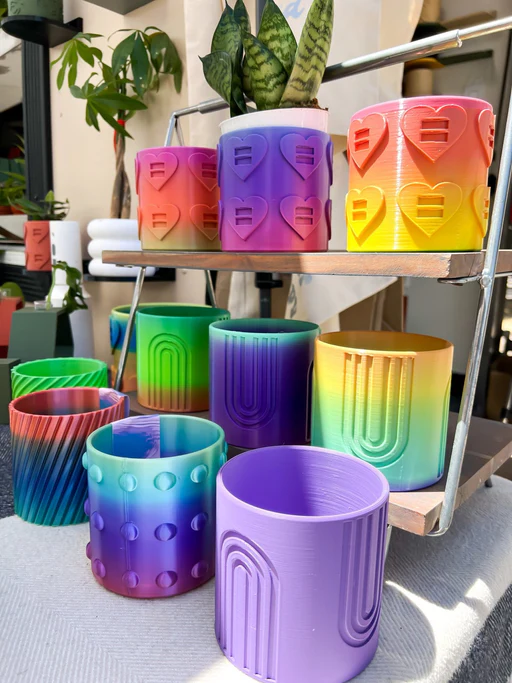 Nordic Rainbow Planter - 4/without Drip Tray/silver