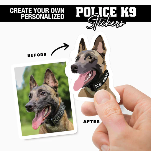 Police K9 Custom Stickers (5x5 / 10 Count)