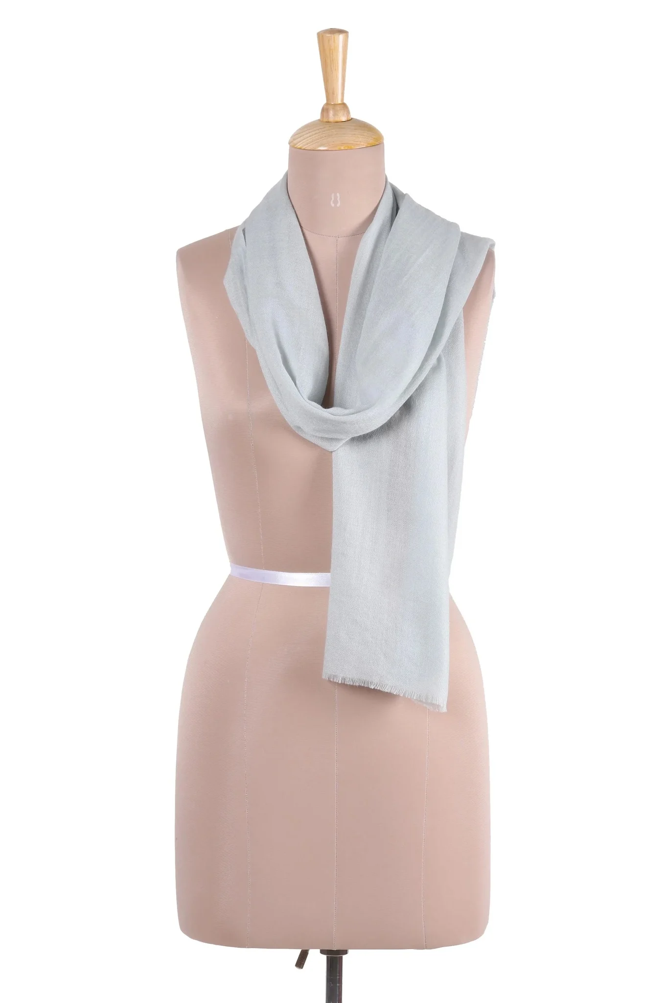Handwoven Wool Scarf In Celadon From India - Smart In Celadon