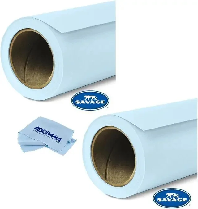 Savage 2x Widetone Seamless Background Paper 86"wide X 36'bluemist W/micro Cloth