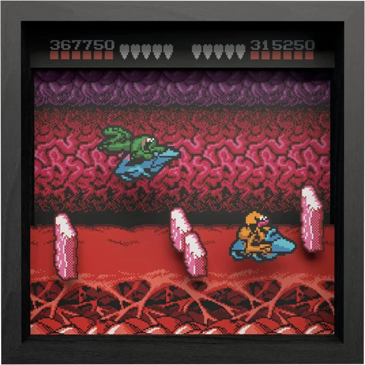 Pixel Frames - Battletoads Nes Turbo Tunnel - 23x23 Cm