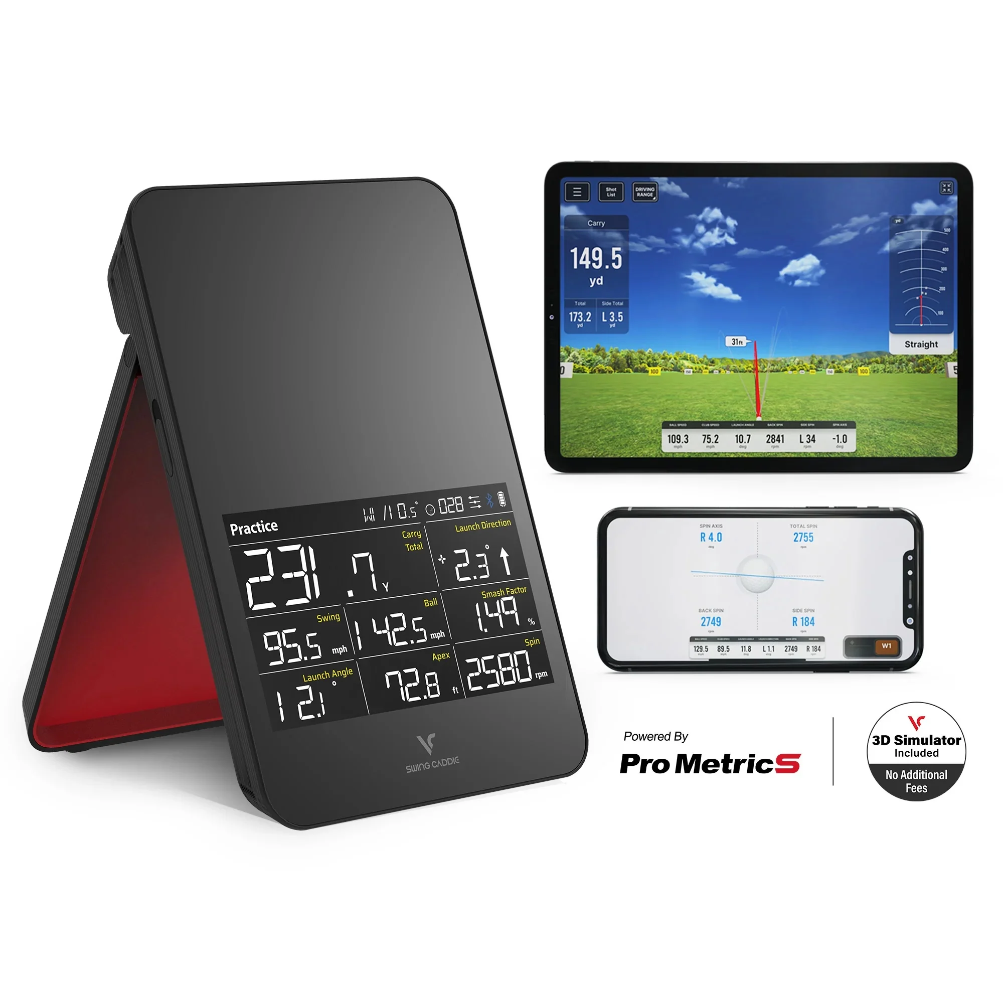 Sc4 Pro Launch Monitor + 3d Driving Range Simulator Golf Sidekick Special