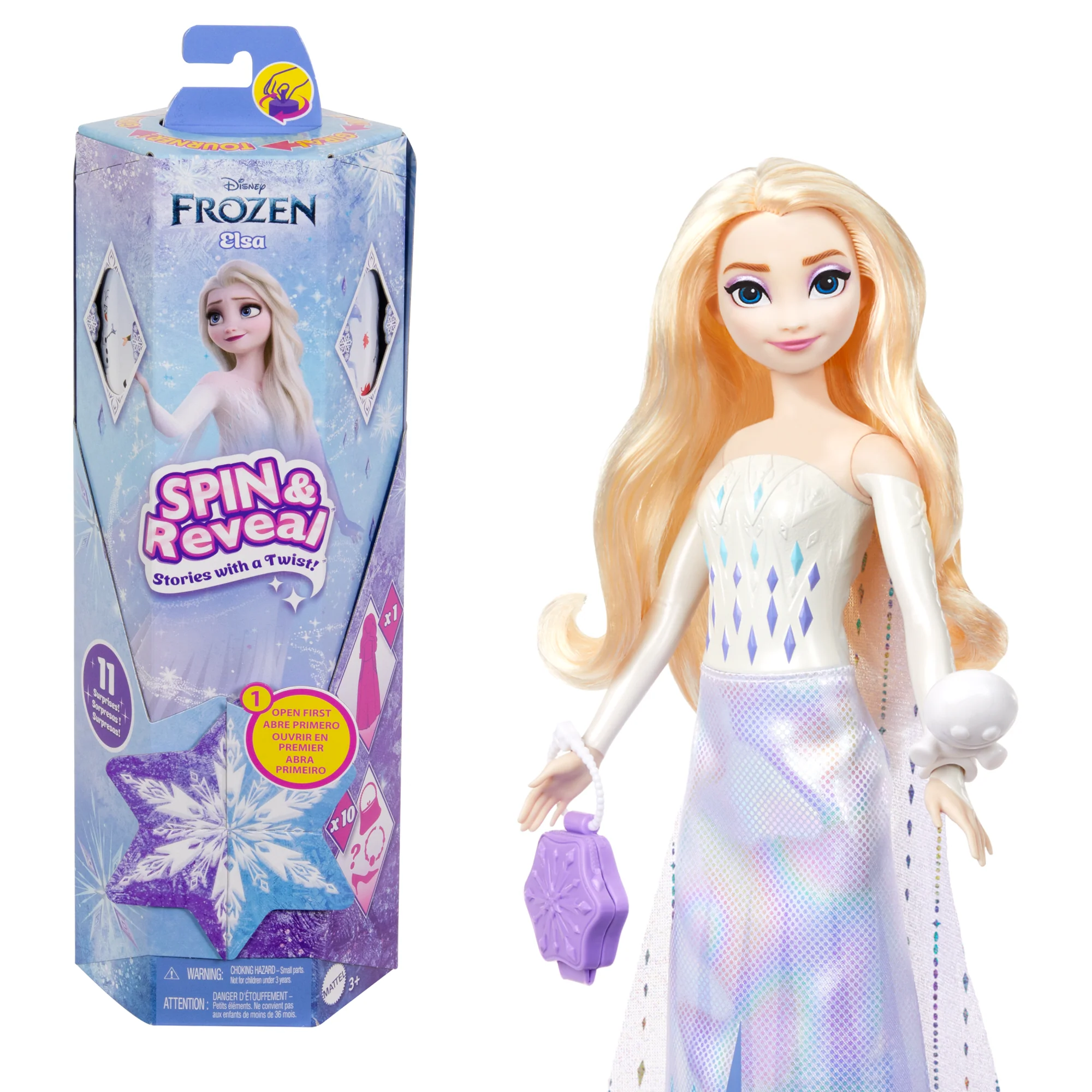 Frozen Spin And Reveal Elsa Fashion Doll And Accessories With 11 Surprises