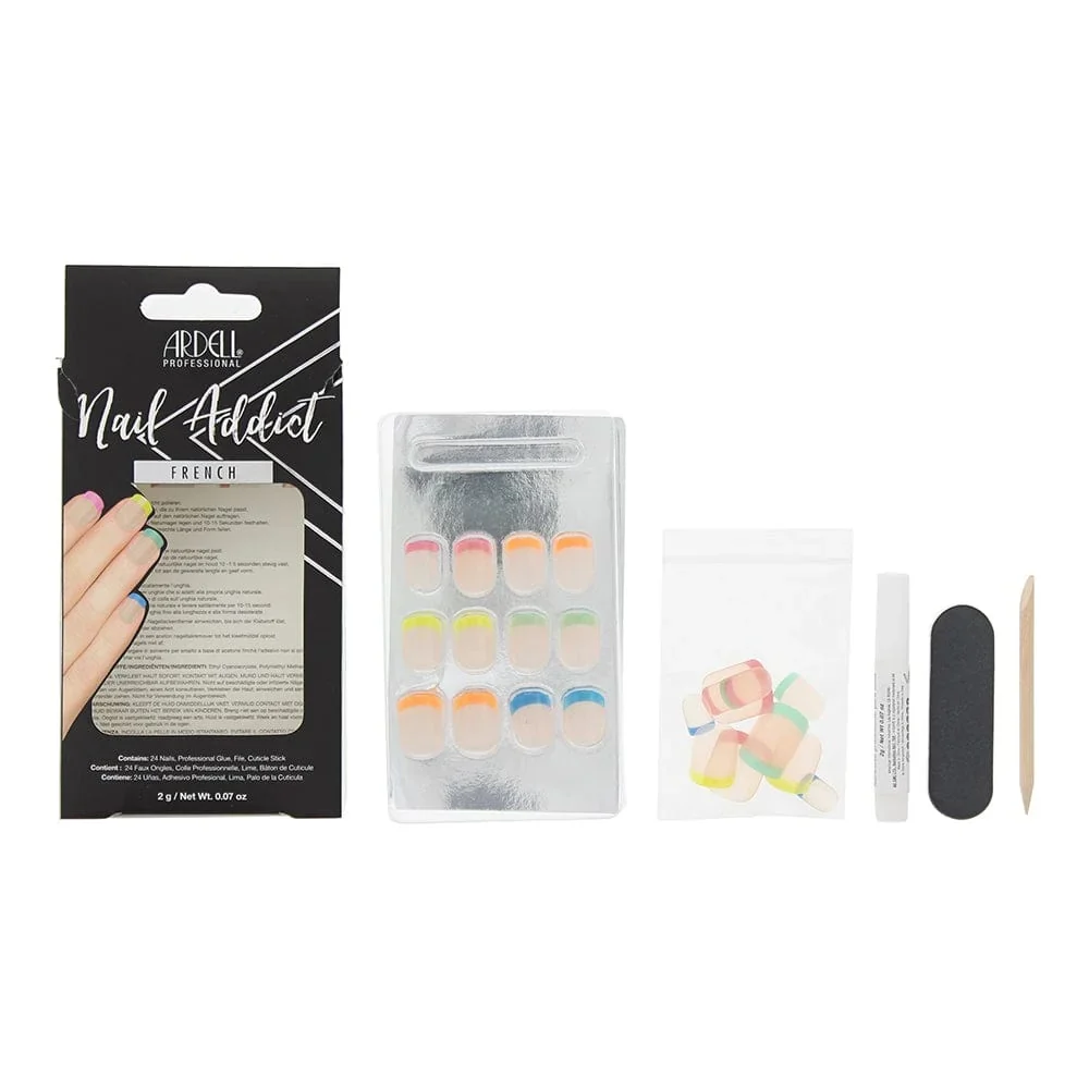 Ardell Nail Addict Rainbow French False Nails 24pcs
