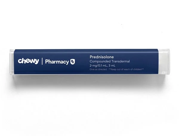 Prednisolone Compounded Transdermal For Cats, 2-mg/0.1 Ml, 3 Ml, 2 Clicks=0.1-ml