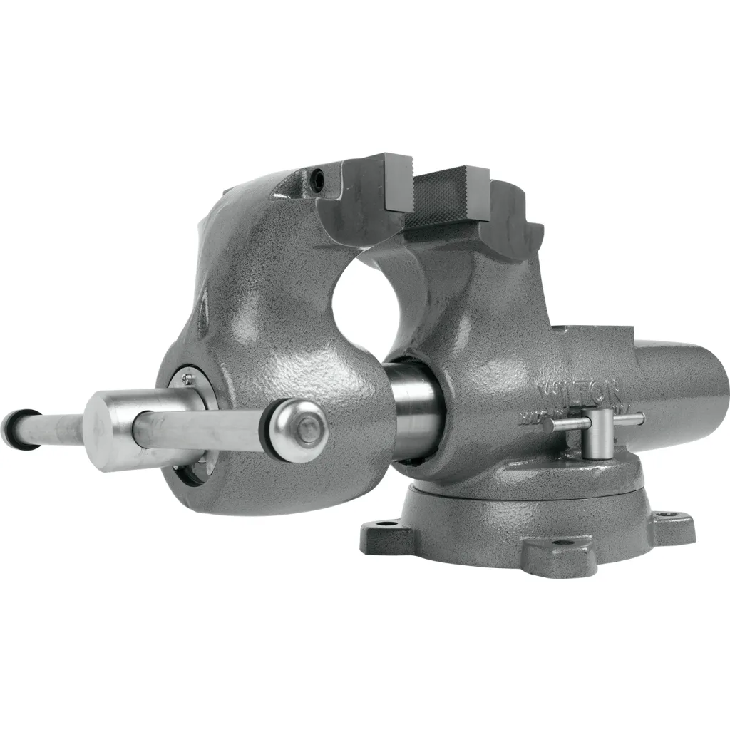 Wilton Machinist Jaw Round Channel Vise With Swivel Base, 6"