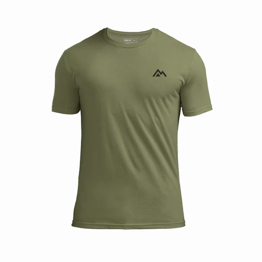Men's Peak Tri-blend Crew T-shirt - Heather Olive/black