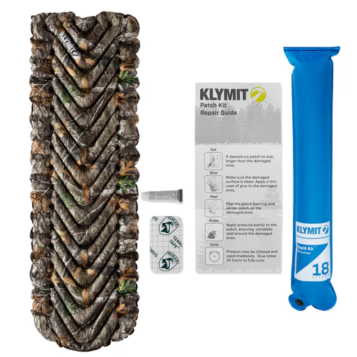 Klymit Static V Lightweight Sleeping Pad Set Options - V Sheet, Pillow X, Or Air Pump & Patch Kit