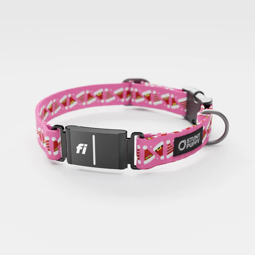 Fi-ready Santa Hats Pink Everyday Collar - No/no