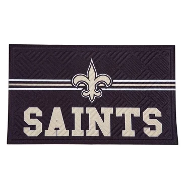 Evergreen Nfl New Orleans Saints Embossed Mat Cross Hatch Indoor And Outdoor Doormat