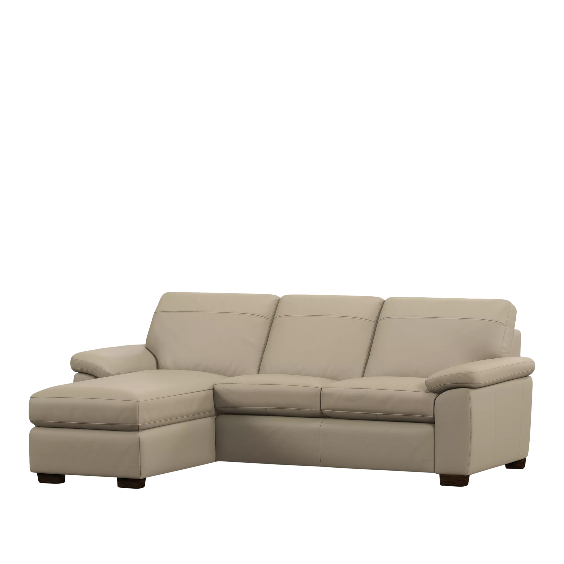 John Lewis Camden Lhf Chaise End Leather Sofa Bed, Dark Leg, Matt Pearl