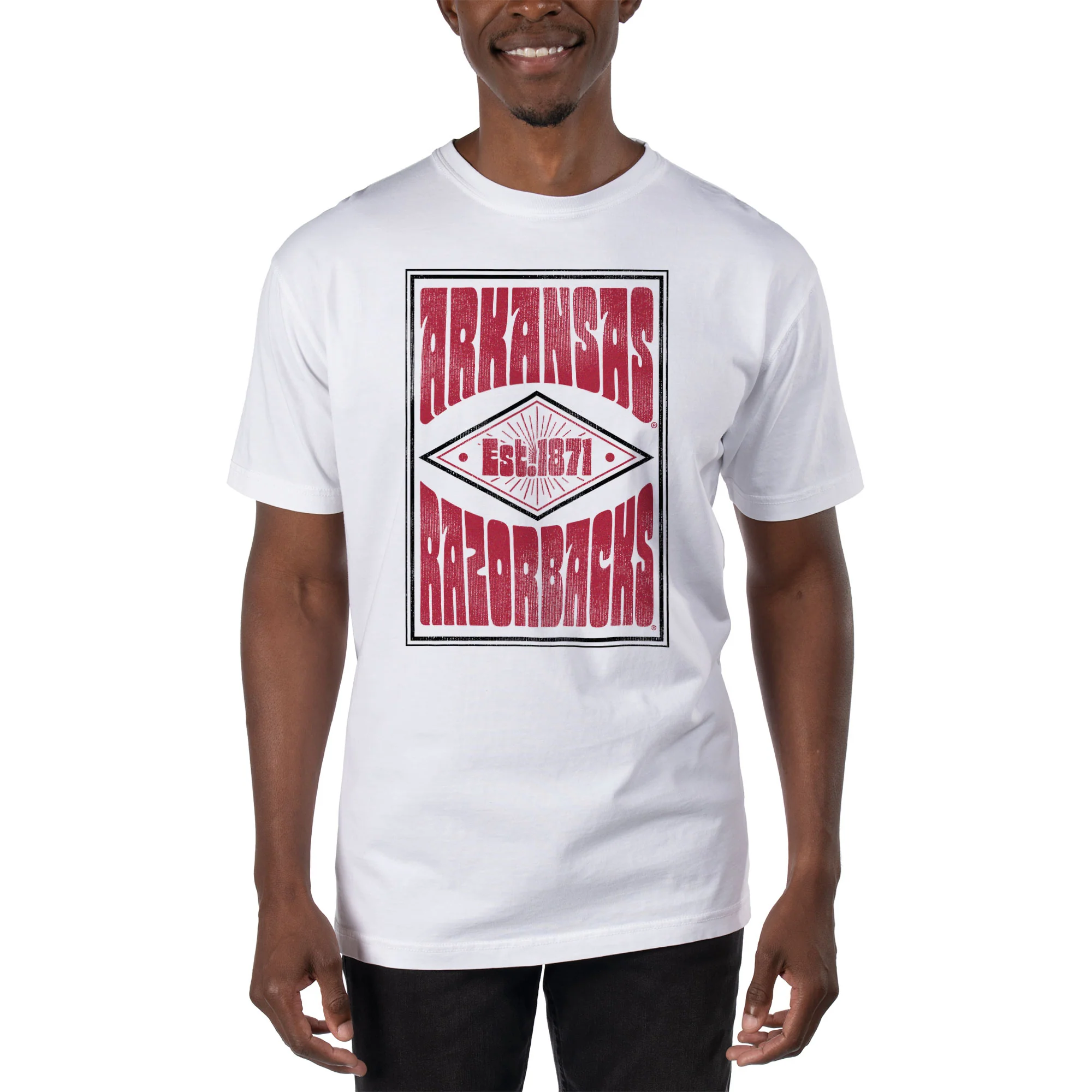 Uscape University Of Arkansas Poster Short Sleeve Tee, White - M