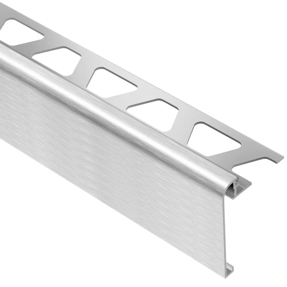 Schluter Systems Rondec-step 0.5‑in W X 98.5‑in L Brushed Chrome Anodized Aluminum Step Tile Edge Trim Rs125acgb39