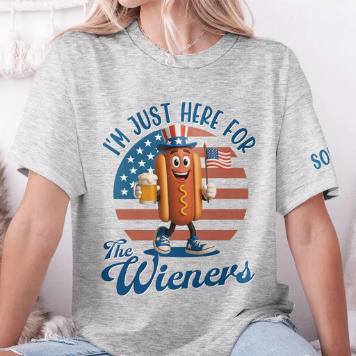 I'm Just Here For The Wieners - Personalized Shirt - White/xl