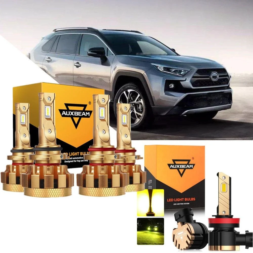 For 2006-2015 Toyota Rav4 F-16 Plus Series Built-in Canbus Automotive Grade 14000lm Led Light Bulbs High Low Beam Bundle
