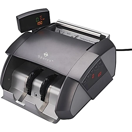 Sparco Automatic Bill Counter With Digital Display - Counts @ 1100 Bills/min - White