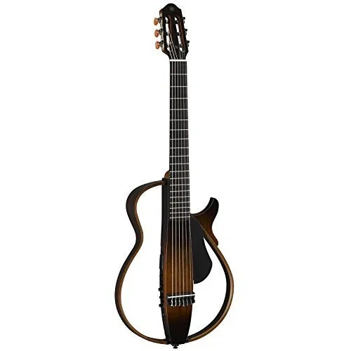 Yamaha Nylon String Silent Guitar With Hard Gig Bag, Tobacco Sunburst (slg200ntbs)
