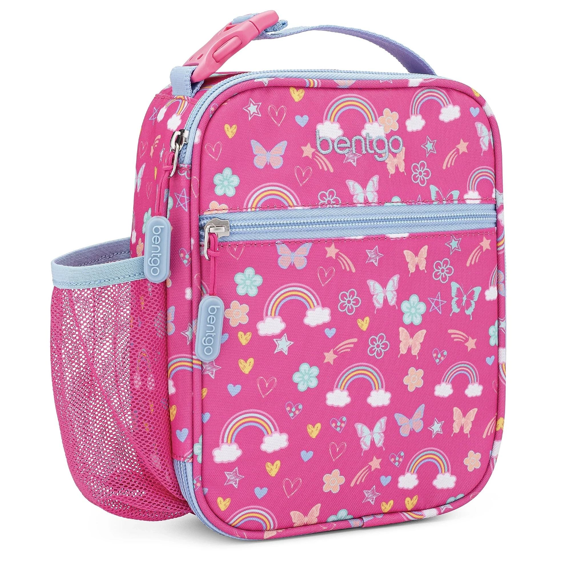 Bentgo Kids Insulated Lunch Tote, 3-compartment, Rainbows And Butterflies